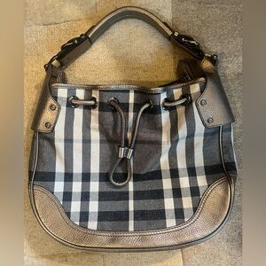 BURBERRY Authentic, Like New Canvas/Leather, House Check Hobo Bag
